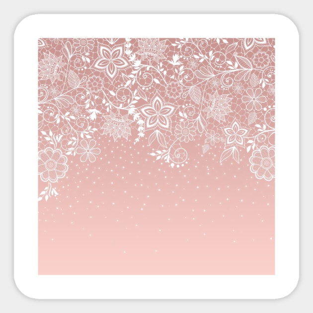 Elegant white lace floral and confetti design Sticker by InovArtS